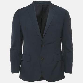 Pre Owned Boss By Hugo Boss Navy Blue Wool Single Breasted Blazer S