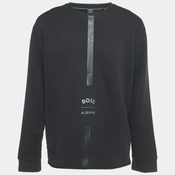 Pre Owned Boss By Hugo Boss Black Printed Cotton Long Sleeve Salboa AJ T-Shirt XL