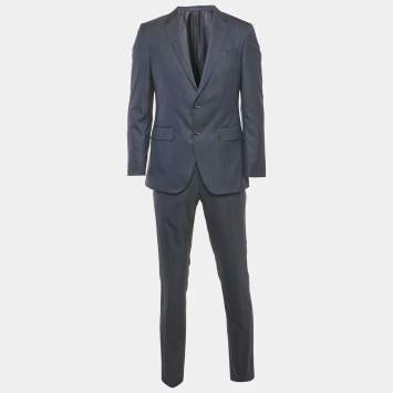 Boss By Hugo Boss Navy Blue Wool & Silk Tailored Suit M