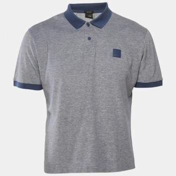 Boss By Hugo Boss Blue Pima Cotton Jersey Polo T-Shirt L