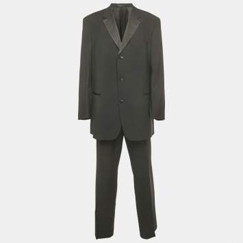 Boss By Hugo Boss Black Virgin Wool Single Breasted Suit 4XL