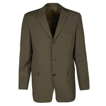 Pre Owned Boss By Hugo Boss Vintage Brown Wool Tailored Rossellini Blazer L