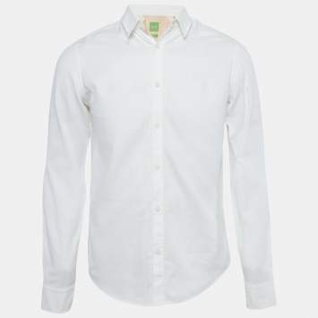 Pre Owned Boss Hugo Boss White Cotton C-Buster Shirt S