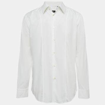 Pre Owned Boss By Hugo Boss White Cotton Slim Fit Shirt XXL 