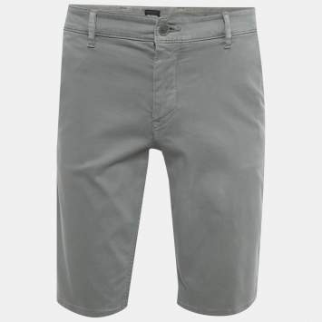 Pre Owned Boss By Hugo Boss Grey Cotton Slim Fit Shorts L