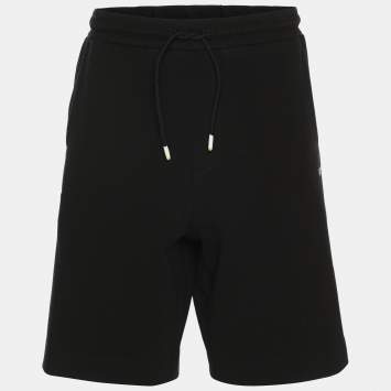 Pre Owned Hugo Boss Black Jersey Logo Embroidered Drawstring Short XL