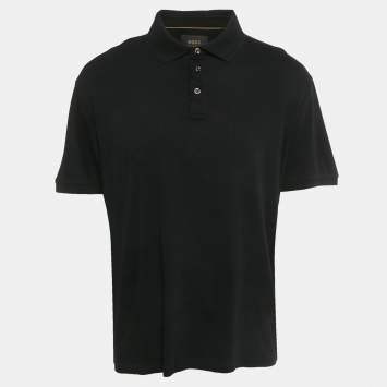 Pre Owned Boss By Hugo Boss Black Cotton L -Perry 14 Polo T-Shirt XXL 