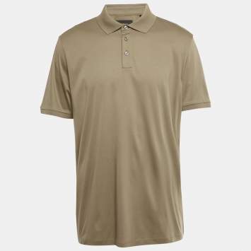 Pre Owned Boss By Hugo Boss Grey Jersey L-Perry Polo T-Shirt XXL