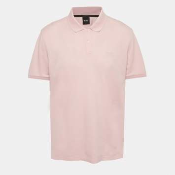 مملوكة مسبقًا تي شيرت بولو بوس باي هوغو بوس قطن بيما برتقالي مقاس متوسط