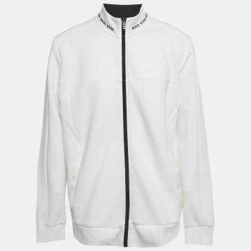 مملوكة مسبقًا Boss By Hugo Boss White Jersey Zip-Up Skaz 1 Jacket XXL
