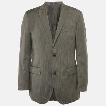مملوكة مسبقًا Boss By Hugo Boss Grey Pinstripe Wool Regular Fit Blazer L