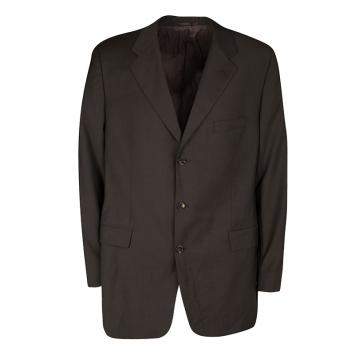 Pre Owned Boss By Hugo Boss Brown Wool Blend Blazer XXXL