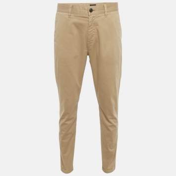 Pre Owned Boss By Hugo Boss Brown Tapered Fit Chino Pants L/Waist 34"