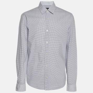 Pre Owned Boss By Hugo Boss Light Blue Cotton Long Sleeve Shirt M
