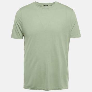 Pre Owned Boss By Hugo Boss Light Green Tech Wool T-Shirt L