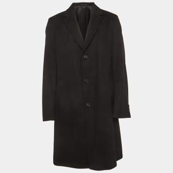 Pre Owned Boss By Hugo Boss Black Wool Felt Morgan Coat XL