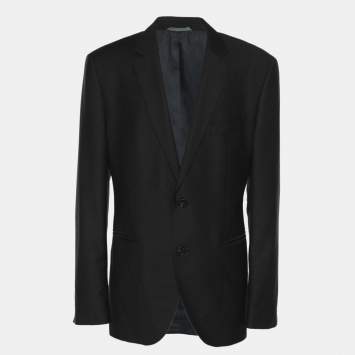 Pre Owned Boss By Hugo boss Midnight Blue Virgin Wool Single Breasted Blazer XL