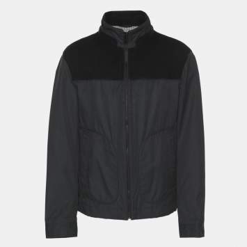 Pre Owned Boss By Hugo Boss Navy Blue Gabardine and Rib Knit Jacket XXL