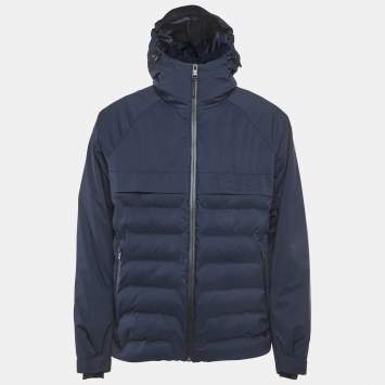 Pre Owned Boss by Hugo Boss Blue Synthetic Calpau Puffer Jacket L