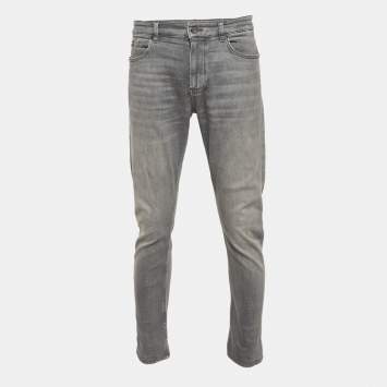مملوكة مسبقًا Boss By Hugo Boss Grey Denim Delaware Slim Fit Jeans L/Waist 36"