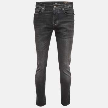 Pre Owned Boss By Hugo Boss Black Denim Taber Tapered Fit Jeans M Waist 34" 