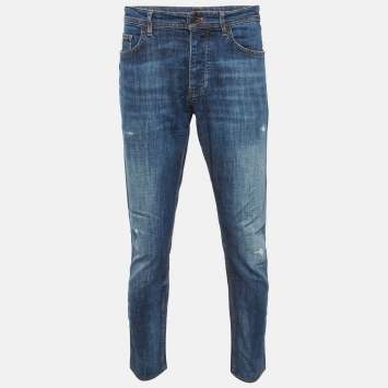 Pre Owned Boss By Hugo Boss Navy Blue Denim Taber Tapered Jeans L Waist 39" 