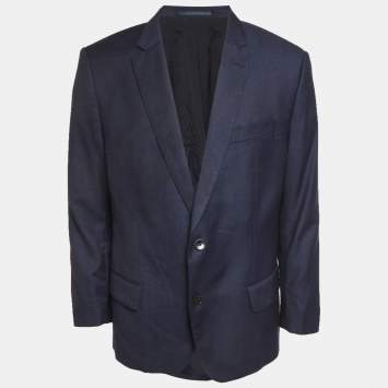 مملوكة مسبقًا Boss by Hugo Boss Blue Checks Wool Slim Fit Blazer 4XL
