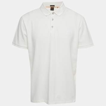 Pre Owned  Boss By Hugo Boss White Jersey Slim Fit Passenger T-Shirt XXXL