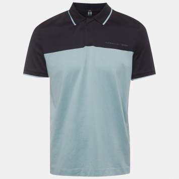 Pre Owned BOSS x Porsche Color-Blocked Logo Print Jersey Phillipson Polo T-Shirt L