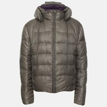 Pre Owned Boss By Hugo Boss Grey Cutlero Nylon Removable Hooded Down Puffer Jacket
