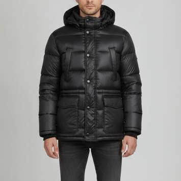 Pre Owned Boss By Hugo Boss Black Nylon Zip Up Donnie2 Puffer Jacket XL 