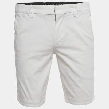 Pre Owned Boss By Hugo Boss White Cotton Regular Fit Shorts M 
