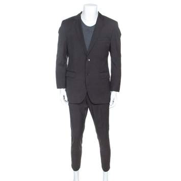 Pre Owned Hugo Boss Grey Micro Checked Wool James5/Sharp7 Suit L