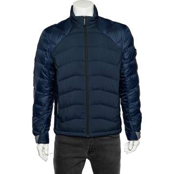 Pre Owned Boss By Hugo Boss Two Tone Synthetic Quilted Jacket L