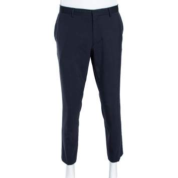 Pre Owned Boss By Hugo Boss Midnight Blue Wool Formal Pants XL