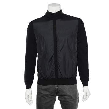 Pre Owned Boss By Hugo Boss Black Cottonwool Regular Fit Brugge Bomber Jacket S