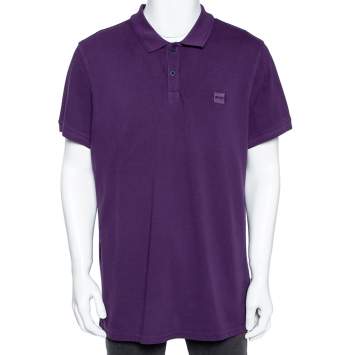 Pre Owned Boss By Hugo Boss Purple Cotton Pique Slim Fit Prime Polo T-Shirt 3XL