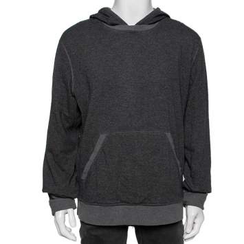 Pre Owned Boss By Hugo Boss Grey Wool Long Sleeve Hoodie XXL
