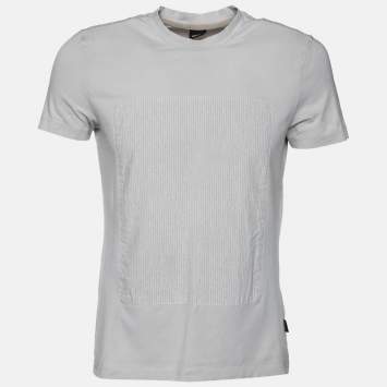 Pre Owned Boss By Hugo Boss Grey Stretch Cotton Slim Fit T-Shirt M