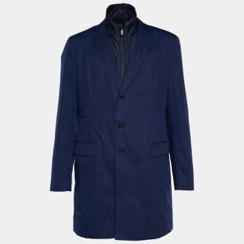 Pre Owned Boss By Hugo Boss Navy Blue Cotton Blazer & Quilted Jacket Set  XXL