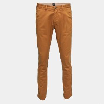 Pre Owned Boss By Hugo Boss Mustard Cotton Slim Fit Jeans M Waist 34"