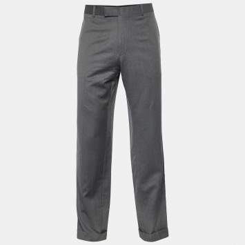 Pre Owned Boss By Hugo Boss Grey Wool Bertolucci/Movie Tailored Pants XL