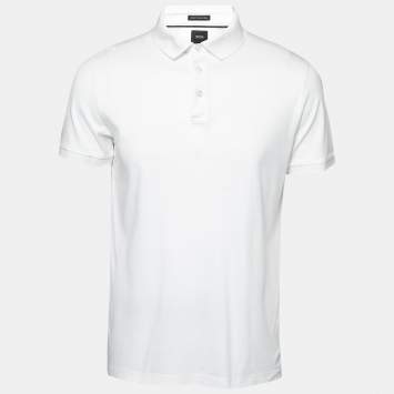 Pre Owned Boss By Hugo Boss White Cotton T-Perry 14 Polo Shirt L