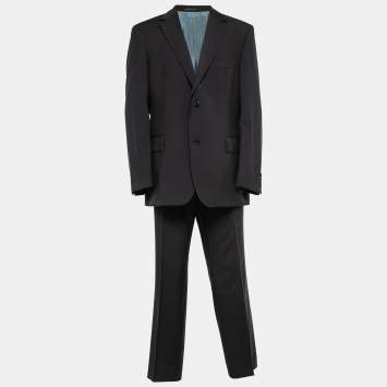 Pre Owned Boss By Hugo Boss Black Wool Single-Breasted Pasolini1/Movie1 Suit 3XL    
