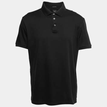 Pre Owned Boss By Hugo Boss Black Cotton Short Sleeve Polo T-Shirt XXL
