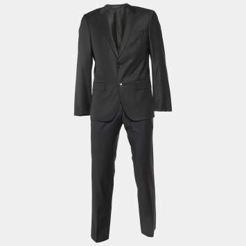 Pre Owned Boss By Hugo Boss Black Wool Hayes/Gibson Tailored Suit M