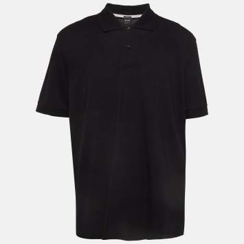 Pre Owned Boss By Hugo Boss Black Pima Cotton Polo T-Shirt XXXL