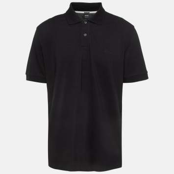 Pre Owned Boss By Hugo Boss Black Pima Cotton Polo T-Shirt XXXL