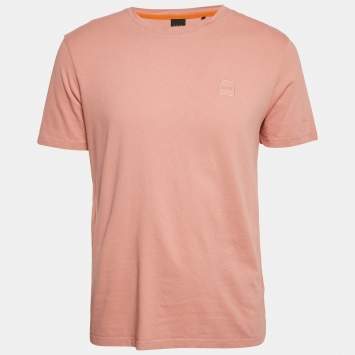 Pre Owned Boss Orange by Hugo Boss Peach Pink Jersey Tales T-Shirt L