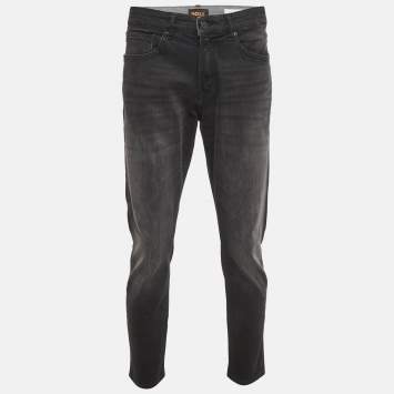 Pre Owned Boss Orange By Hugo Boss Black Denim Onyx Slim Tapered Jeans M Waist 37" 